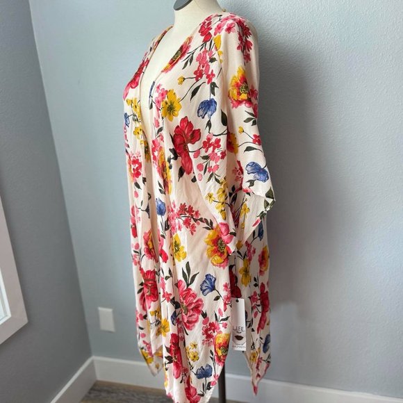 Multi-Color Floral Kimono -Love is For Eternity XL - Picture 3 of 6